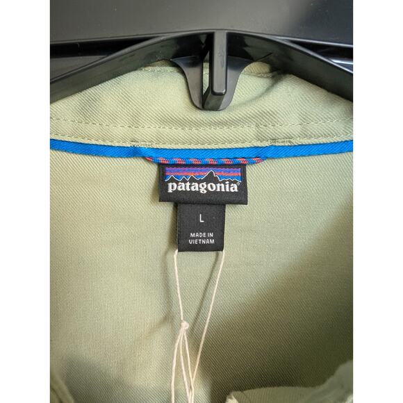 Patagonia Early Rise Stretch Fishing Shirt Womens Large Salvia Green Snap Front - Picture 3 of 5
